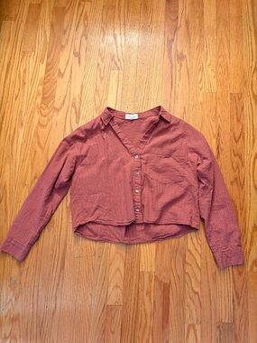 Love Notes Striped Rust-Orange Cropped Top